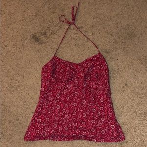 Red paisley Ann Taylor loft petite halter